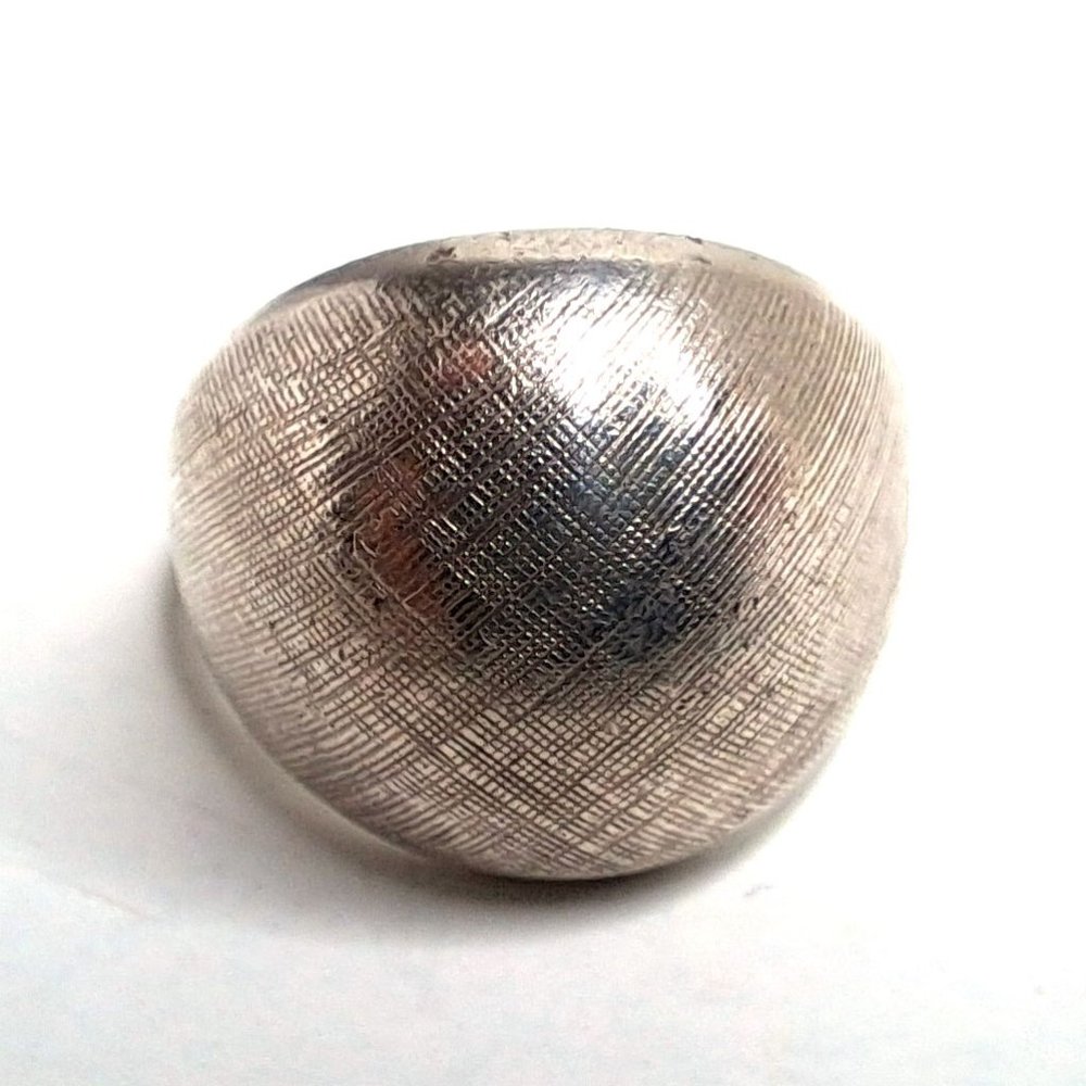 Vintage Clark & Coombs Sterling Silver Dome Band Ring Size 5 Textured
